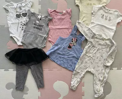 Baby Girl Clothes Bundle Dress Rompers Jeans Jacket Tights Size 0 6-12 Month • $35