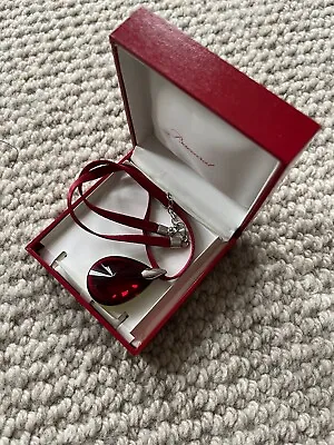 Baccarat Psydelic Silver Pendant Iridescent Red New Boxed • £270