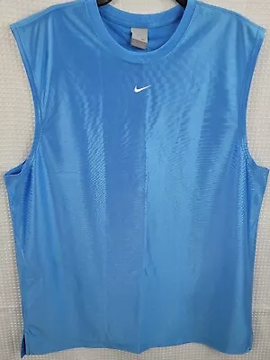 Vintage Nike Sleeveless Muscle Shirt Shiny Light Blue Size XL  • $29.99