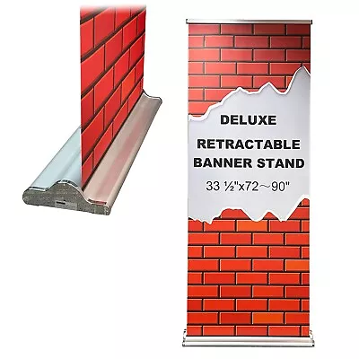 Deluxe Retractable Banner Stand With Widened Base 33 ½ W X 72~90 H（Stand Only） • $89