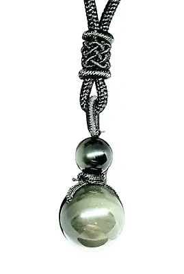 £4.25 • Buy Obsidian Ball Necklace Pendant Apache Tear 16mm Pendant Genuine Gemstone Cord UK
