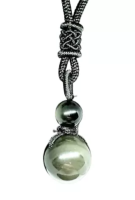 Obsidian Sheen Ball Pendant 16mm Gemstone Dragon Glass Cord Necklace Jewellery • £4.75