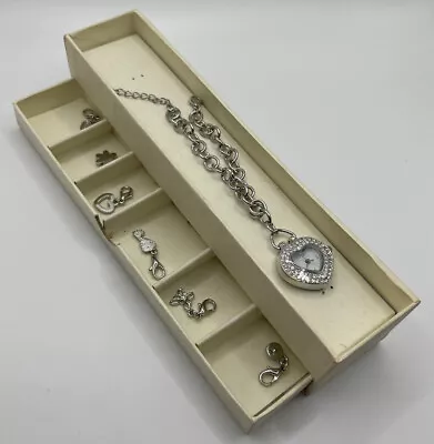 Watch Company Wristwatch Bracelet W/ Charms Silver Tone Metal Untested Boxed • £9.99