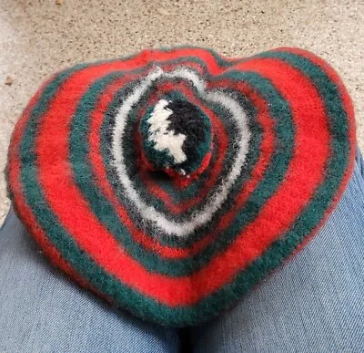 Vintage Hand Knitted Wool MacGregor Tartan Plaid Scottish Beret Hat • $22
