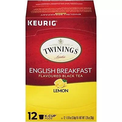 Twinings English Breakfast Lemon Flavored Black Tea Keurig K-Cup Pods - 12 Count • $14.99