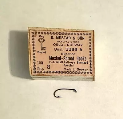 100 Mustad 3399 A Nymph Fly Tying Hooks Size 8 Made In Norway NR • $4.25