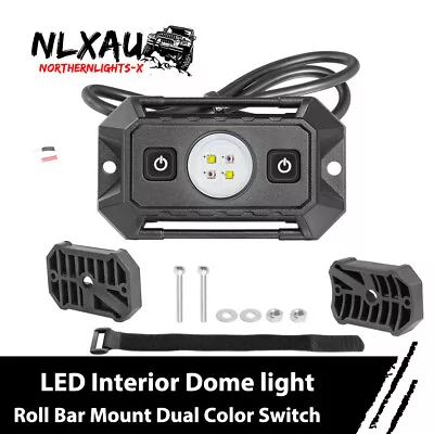 UTV LED Interior Dome Light Roll Bull Bar Cage Mount Lamp Universal Red White • $29.99