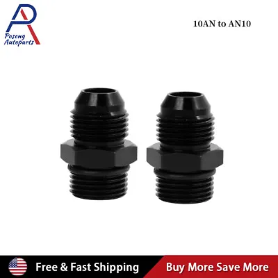 ORB O-ring AN10 10AN To AN10 10AN Male Adapter Fitting Black Pack Of 2 • $7.59