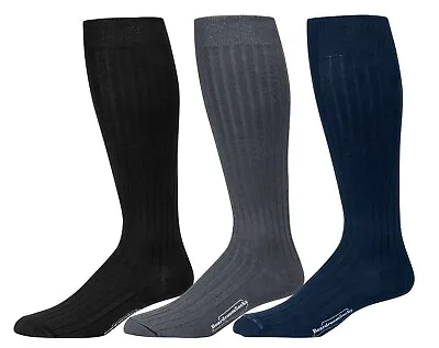 Mens Cotton Dress Socks Work Business Formal Luxury Over The Knee High Winter • $50.95