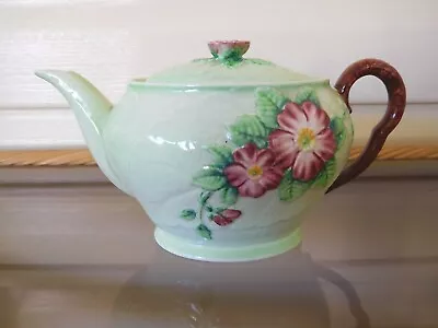 Carlton Ware  Wild Rose  Green Colourway Teapot England 1930s • $130