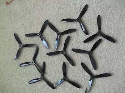 Lot Of 11 RC Model Airplane Black Nylon 3 Blade Propellers 2.5  Bl NOS • $26
