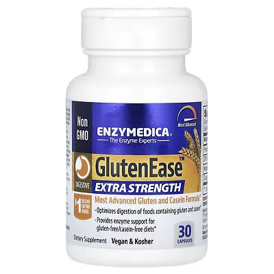Enzymedica GlutenEase Extra Strength 30 Capsules Casein-Free Dairy-Free • $20.68