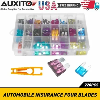 220PCS Car Fuse Assorted Auto Replacement Fuses Regular Size Blade ATC ATO ATM E • $13.99