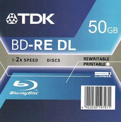 TDK BD-RE DL 50GB Printable 1psc • $7.51