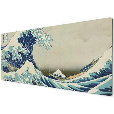 £12.97 • Buy 90x40cm Extra Large XXL Mouse Mat Pad Full Desk Kanagawa Wave Sea Blue