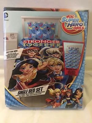 £16.99 • Buy DC Super Hero Girls Single Bed Reversible Duvet Cover & Pillow Case Set