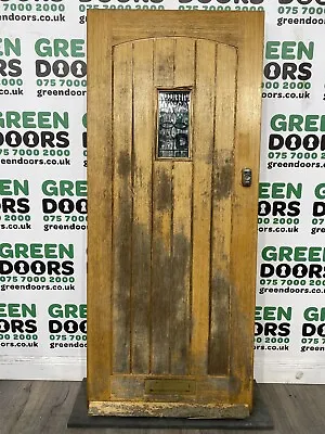 Wooden Front Door Oak Veneer External Exterior Leaded Glass Timber Used Wood • £296.83