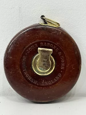 £95 • Buy Vintage John Rabone & Sons  50 Ft Leather & Brass Tape Measure