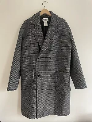 Maison Margiela MM6 2011 Houndstooth Peacoat Jacket Sz L Italy Wool Polymide • $350