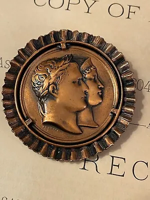 VTG 1810 Andrieu Medallion Napoleon Wedding Marie Louise D'Autriche Brooch EUC • £36.62