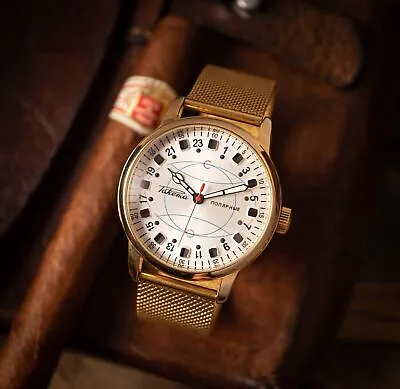 Raketa 24 Hours Vintage Antarctica Watch ROCKET Mechanical Soviet Polar Watch • £247.02