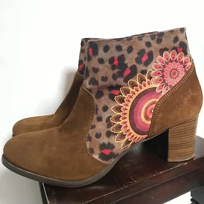 £45.95 • Buy Women's Desigual Boho Patterned Ankle Boots Sz 41