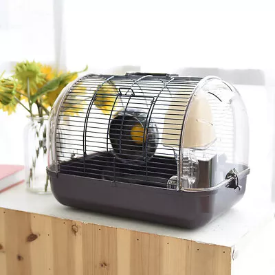 Hamster Gerbil Mouse Small Pet Cage Transparent Hamster Carrier  Running Wheels • £16.94