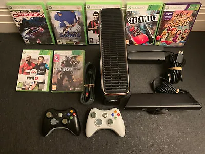 Microsoft Xbox 360 Kinect 250GB Glossy Black Console  + 2 X Controllers + Games • £104.99
