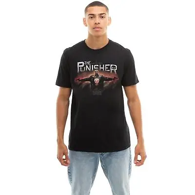 The Punisher Mens T-shirt Through Fire Logo Cotton Tee Marvel S-2XL Official • £13.99