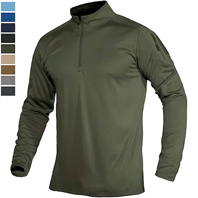 $23.99 • Buy Men's Tactical Polo Shirts Long Sleeve Outdoor Hiking Army Combat Work T-Shirt
