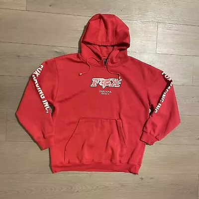 Fox Racing Hoodie Men’s Large Red Long Sleeve Fleece Tijuana Mexico SG • $24.99