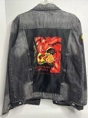 Vintage Guns N Roses Metallica Denim Jacket Sz M By  Wolfgang’s Dragonfly • $49.95