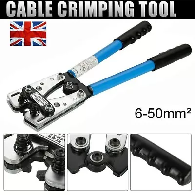 £17.99 • Buy 6-50mm² Hydraulic Crimper Crimping Tool Dies Wire Battery Cable Wire Terminal