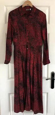 Mint Velvet Red /black  Print Midi Shirt Dress Size 10  RRP £129 • £45