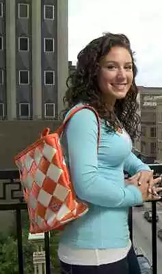 Maggie Bags Seatbelt Medium Backpack Purse - Spirit Collection - Orange / White • $45