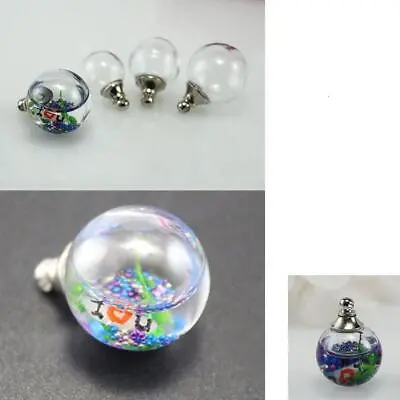 10 Glass Perfume Pendant Ash Vials Wish Bottle Charm Locket Memorial Keepsake • $4.99