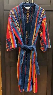 Vintage Men's Bill Blass Bathrobe Terry Cloth Southwest Aztec - OS • $79.99