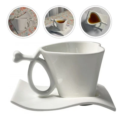 £20.42 • Buy Heart Coffee Cups French Coffee Ceramic Espresso Cups Dish Set