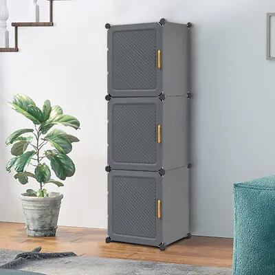 Interlocking Shoe Cabinet Shoe Rack Storage Shelf Unit Hallway Stand Dustproof • £29.95