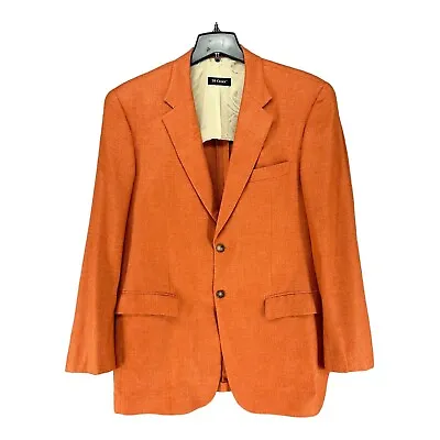 St Croix Sport Coat Mens 42 L Orange Unconstructed Blazer Italy Viscose • $139.99