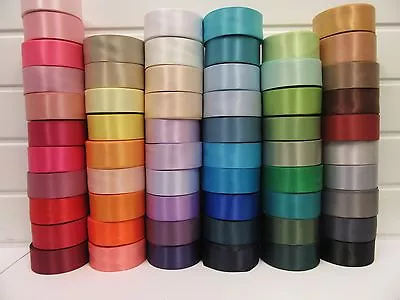 £2.20 • Buy 38mm Satin Ribbon 2 Or 25 Metre Double Sided Roll Wedding Craft UK VAT Reg 38 Mm