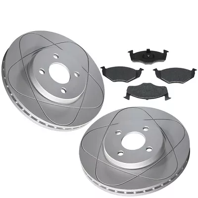 Front Slotted Disc Brake Rotors & Pads Fits Volkswagen Jetta Rabbit; 239mm • $54.99