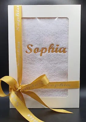 £9.99 • Buy Personalised Name Towel Embroidered  White Luxury Gift Christmas Birthday
