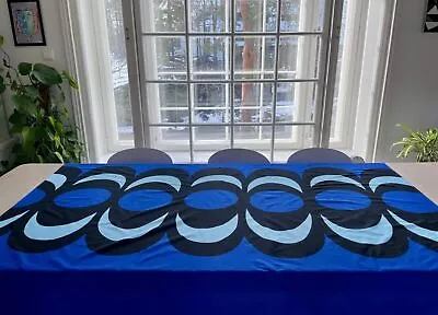 Vintage Marimekko Kaivo Fabric Tablecloth Blue Geometric Curtain / Wall Hanging • $100.81