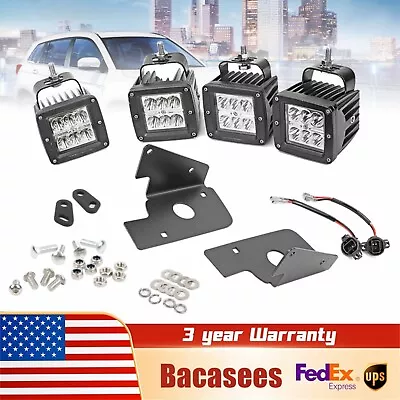 4x For 07-14 Chevrolet Silverado 1500/2500 LED Fog Light Pods Hidden Bumper Kits • $47