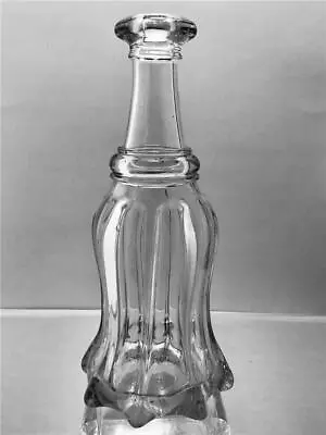 $74.99 • Buy Antique Large Clear Glass Pittsburgh Mold Blown Pillar Decanter Bottle 19th C