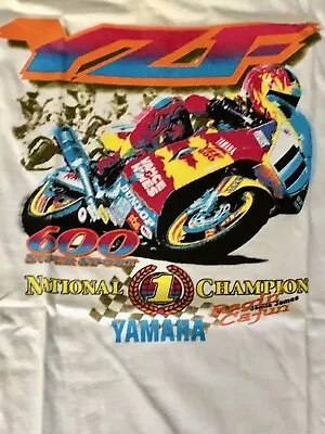 Vintage 90s Yamaha YZF 600 Jamie Jame Motorcycle Racing T-shirt XL Championship • $50