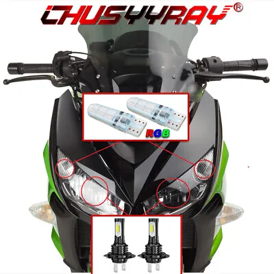 $23.99 • Buy For Kawasaki Ninja 1000 Z1000 Z1000s KRT LED SET Headlight Pilot Fits 2011-2016