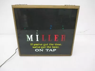 Vtg Miller On Tap Beer Advertising Lighted Motion Sign Light Bouncing Ball Works • $199.95