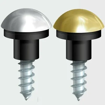 £4.06 • Buy 2 Inch / 50mm MIRROR SCREWS WITH DOME CAPS POLISHED BRASS OR CHROME FINISH CAP